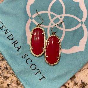 KENDRA SCOTT RED DROP EARRINGS